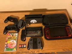 Lot Nintendo Switch Console Gray Joy-Cons Drift, Power Issue, Nitro Deck, 4 Game