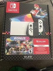 Nintendo Switch OLED 64GB Mario Kart 8 White Deluxe Bundle Console Brand New