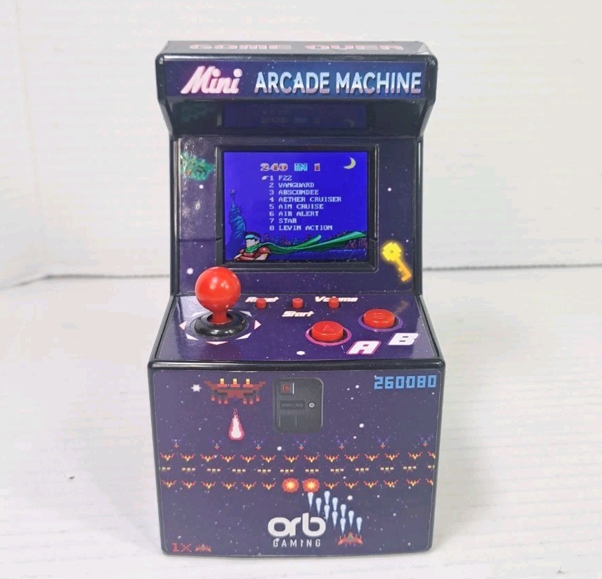 Orb Retro 6&Prime; Mini Arcade Machine 240-in-1 Video Games Tested Works w/ Manual