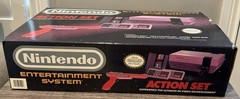 Nintendo NES Action Set Bundle Box 2 Controllers Zapper 3 Games TMNT Dr. Mario