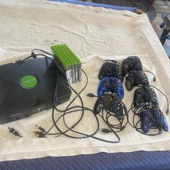 OG XBox with 7 Remotes and 5 games