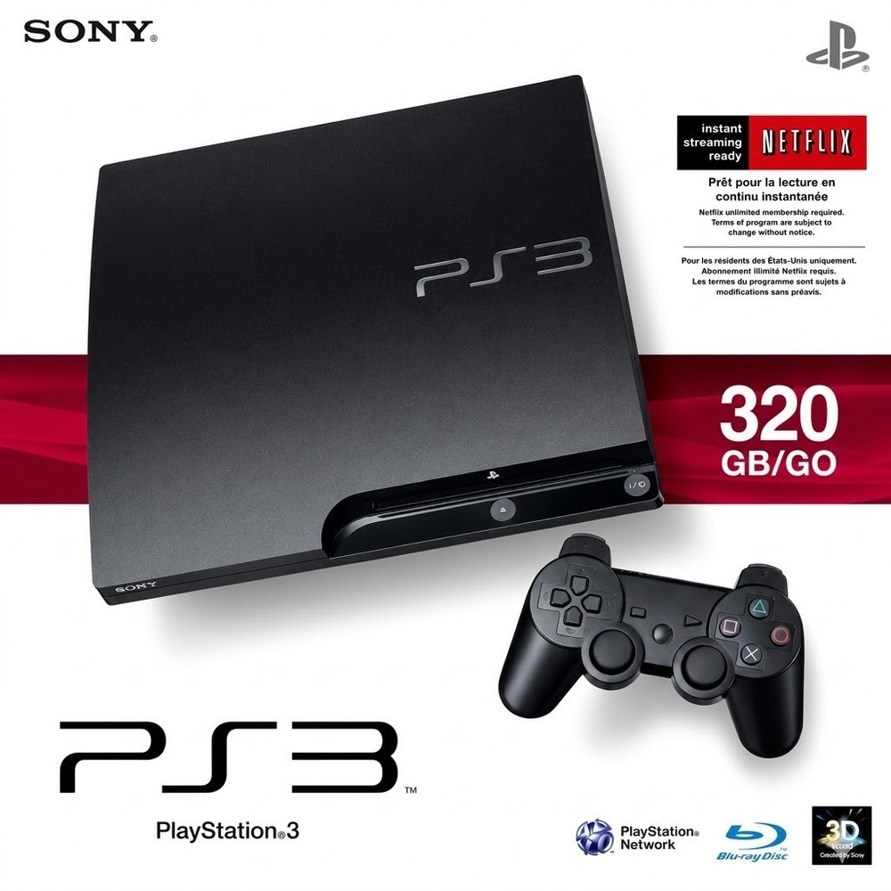 Sony PlayStation 3 PS3 Slim 320GB Console Controller HDMI 1 year warranty