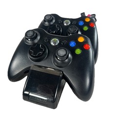 Microsoft Xbox 360-E Console LOT 4GB Wireless 2 Controllers Charger Black Tested