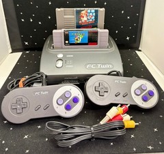 VTG FC Twin Console W/2 Controllers Plays NES & SNES 2 Games No Power Cord