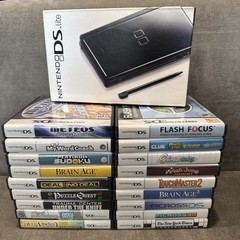 Nintendo DS Lite – Onyx Black – Complete in Box CIB – Bundle Lot With 18 Games