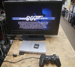 Sony PlayStation 2 PS2 Slim Silver SCPH-77001 , Controller, 256 MB Memory Card