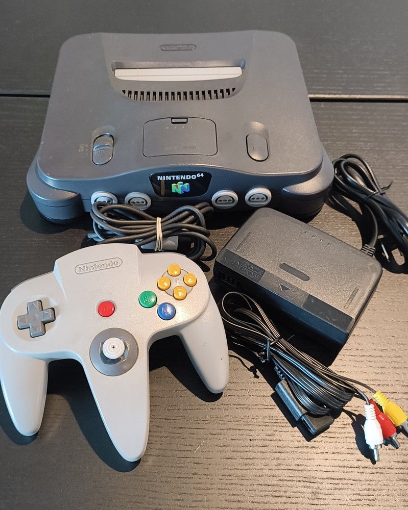 Nintendo 64 N64 Console System W/ OEM Controller & Cables, Tested Working