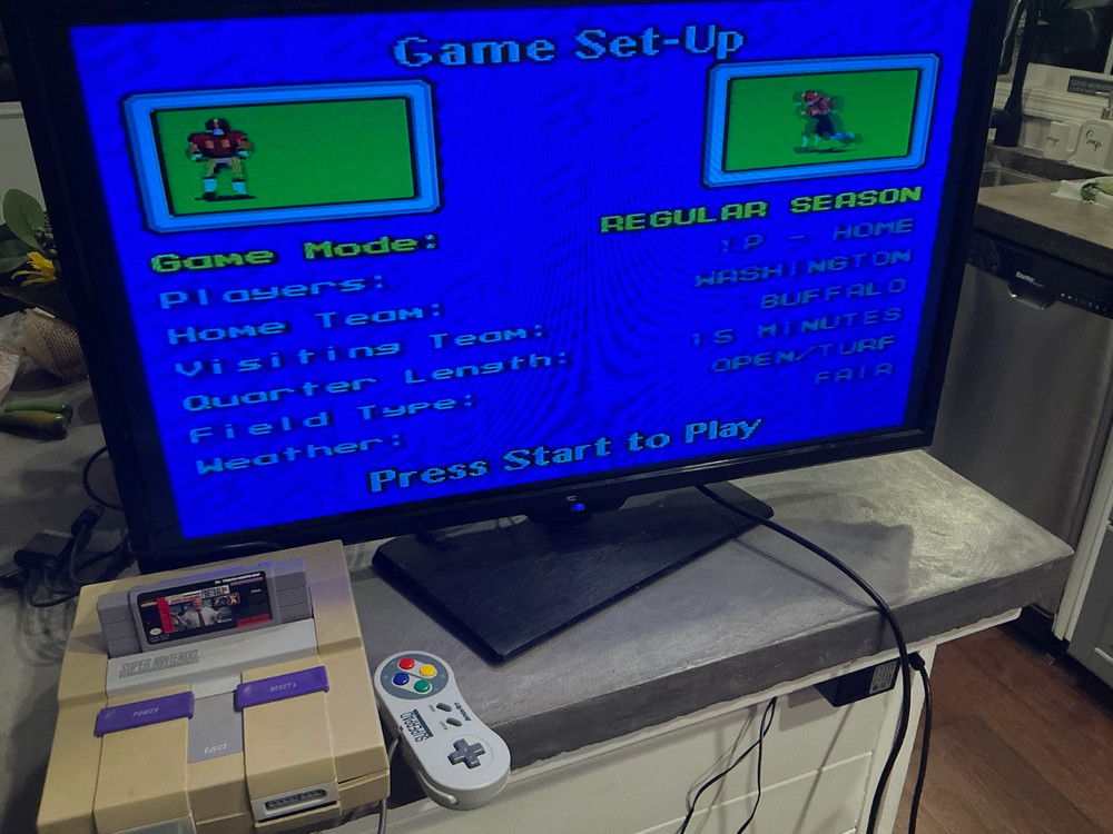 Super Nintendo SNES Console 2 controller Madden Football 03 Tested FAST SHIPPING