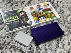 Midnight Purple Nintendo 3DS w/Charger & Games + FREE US SHIPPING!