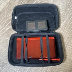 Nintendo 3DS CTR-001 Red Handheld Console w/ Charger & 2 Games Bundle See Pics
