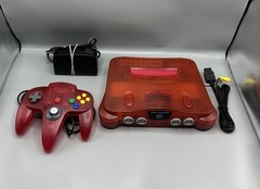 N64 Watermelon Red Funtastic Console Tested Working USA W CONTROLLER