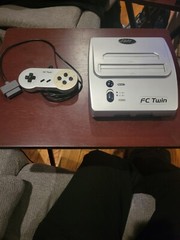 FC Twin NES SNES Console Grey With 1 controller no attachments. Untested