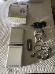 Microsoft Xbox 360 White Bundle Two Three Controllers All Cables