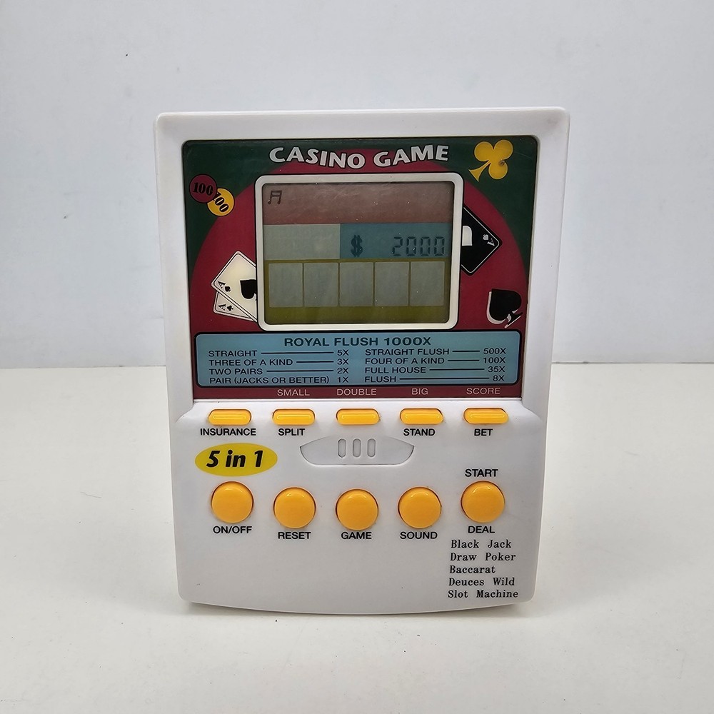 VINTAGE Casino 5 IN 1 Travel Hand-Held Pocket Multi-Game – Preowned