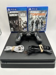 Sony PlayStation 4 Slim 500GB-CUH-2215B-Cleaned-Tested-2 Games-Controller
