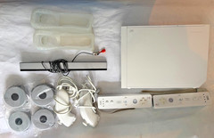Nintendo Wii RVL-001 Bundle For Parts Repair Remotes Joysticks Balance Board