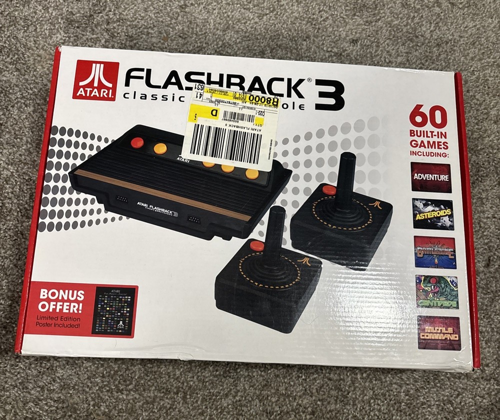 Atari Flashback 3 Classic Game Console Built in Games Retro Vintage OB Never Use