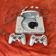 Vintage Sony PlayStation 1 Gray Console Bundle w/ 2 Controllers OEM Untested