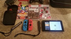 Nintendo Switch w/ 512Gb & 128Gb SD cards, Hori split pad, Case, Skull & co, etc