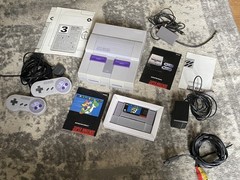 Super Nintendo SNES Console w/ OEM Controllers + Mario World + Manuals