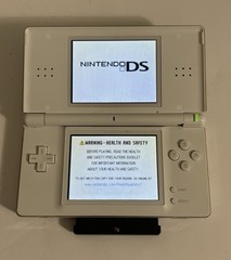 Nintendo DS Lite White Broken Hinge Works Plays Both Sides Parts Or Repair READ
