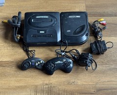 Sega Genesis Model MK-4102A 16-bit Console & Sega CD FOR PARTS CHECK DESRIPTION