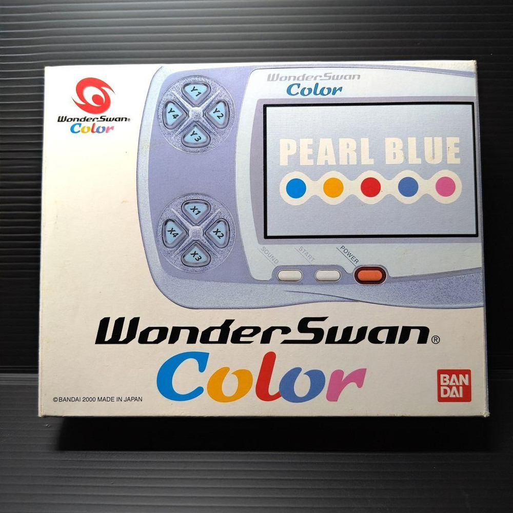 Wonder Swan Color Pearl Blue WSC-001 Bandai Handheld game console w/case Japan