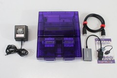 Super Nintendo Clear Purple Console SNES SFC Converted AC S-Video HDMI Adapter 2