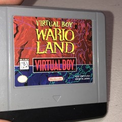 Virtual Boy Wario Land (Nintendo Virtual Boy, 1995) Game Cart & Dust Cover