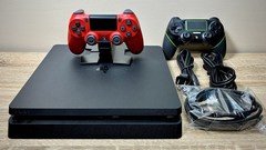 Sony PlayStation 4 Slim Black Bundle w 2 Controllers + 2 Games ✅ Works Perfectly