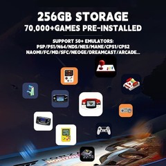 256GB/71000+ Retro Games Video Game Console TV Stick 4K HDMI Wireless Controller