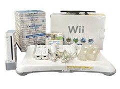Nintendo Wii RVL-001 White Console and Games Bundle with Fit Board PREOWNED
