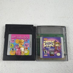 Nintendo Game Boy Color Handheld Console Teal With 2 Games TESTED Rugrats Barbie