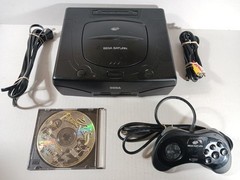 SEGA Saturn Black Console With Controller Tested With Cords Official Controller