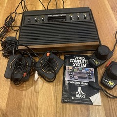 Vintage Atari Video Computer System 4 Controllers Video Manual And Plug In Cords
