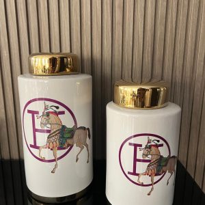 Ensemble de Pots Décoratifs Hermes Cheval