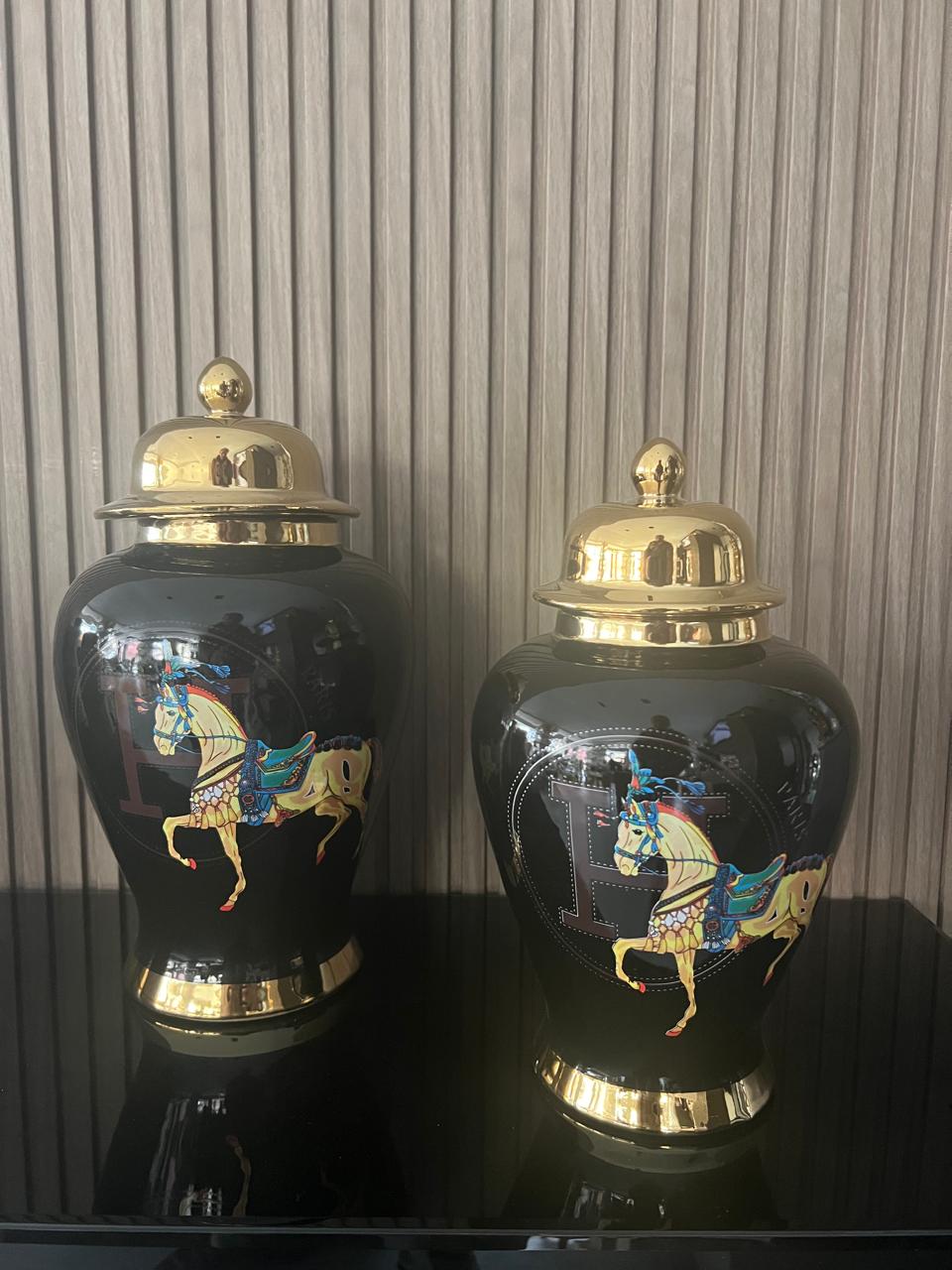 Ensemble de Pots Décoratifs Hermes Cheval