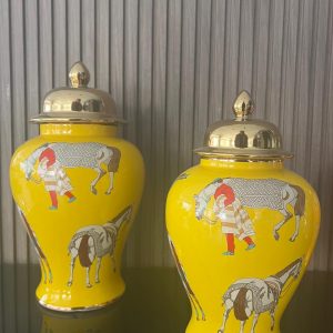 Ensemble de Pots Décoratifs « Soleil Équestre »