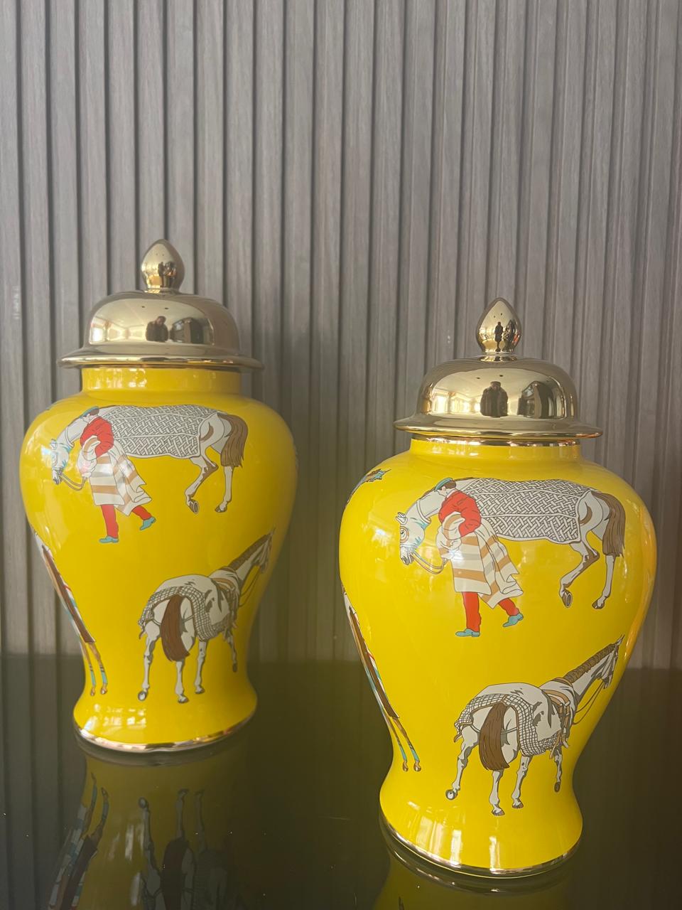 Ensemble de Pots Décoratifs « Soleil Équestre »