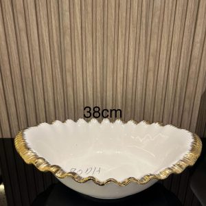 Grand Plat Ovale en Porcelaine « Festin Doré »